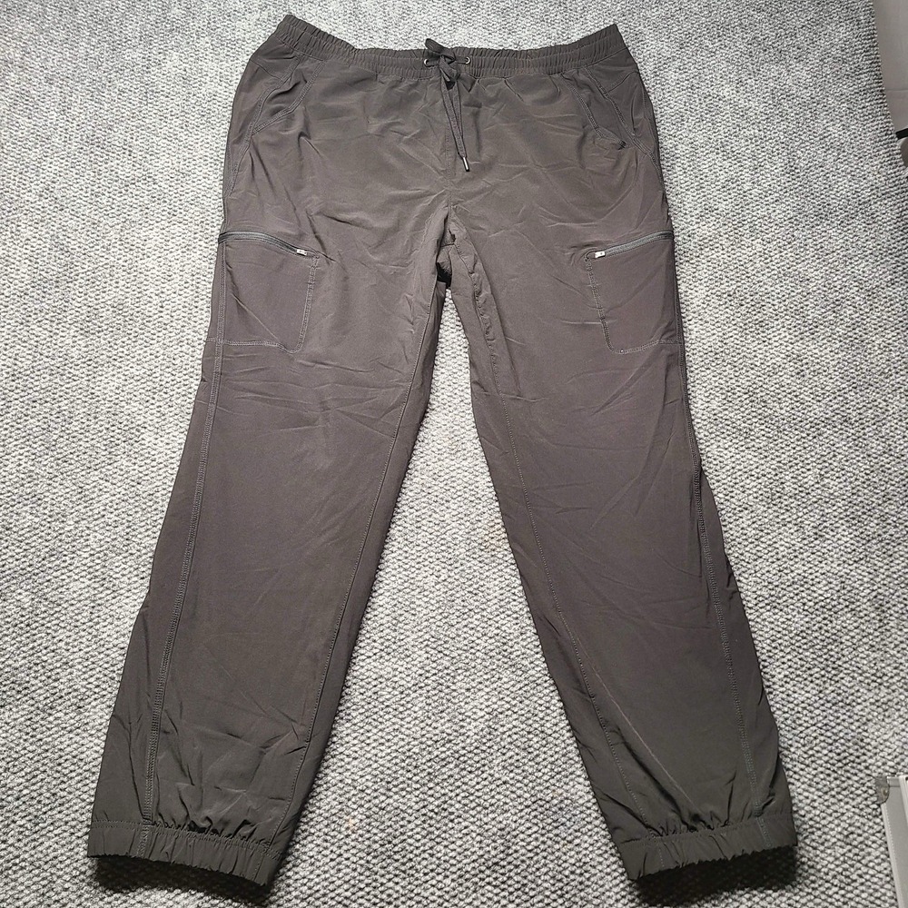 Eddie Bauer Cargo Fleeced Lined Joggers Women Size 18 Black Drawstrings Casual